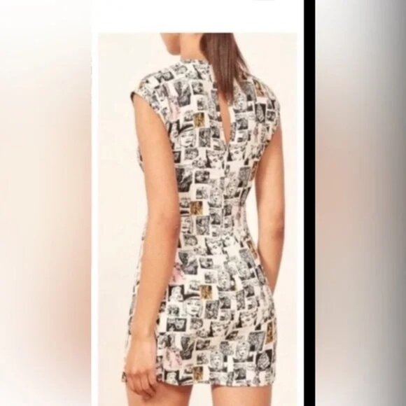 Reformation Lilah Dress cartoon-print crepe mini dress - Picture 3 of 6